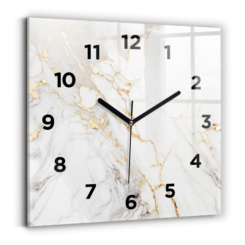 Pendule carrée en verre Marbre décoratif