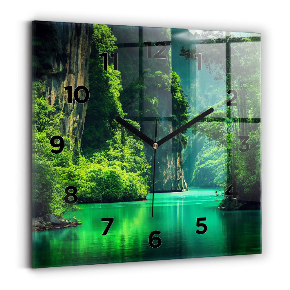 Horloge murale carrée Paysage naturel de Thaïlande