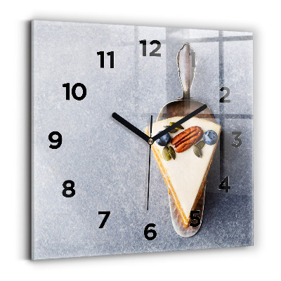 Horloge murale carrée Pièce de gâteau