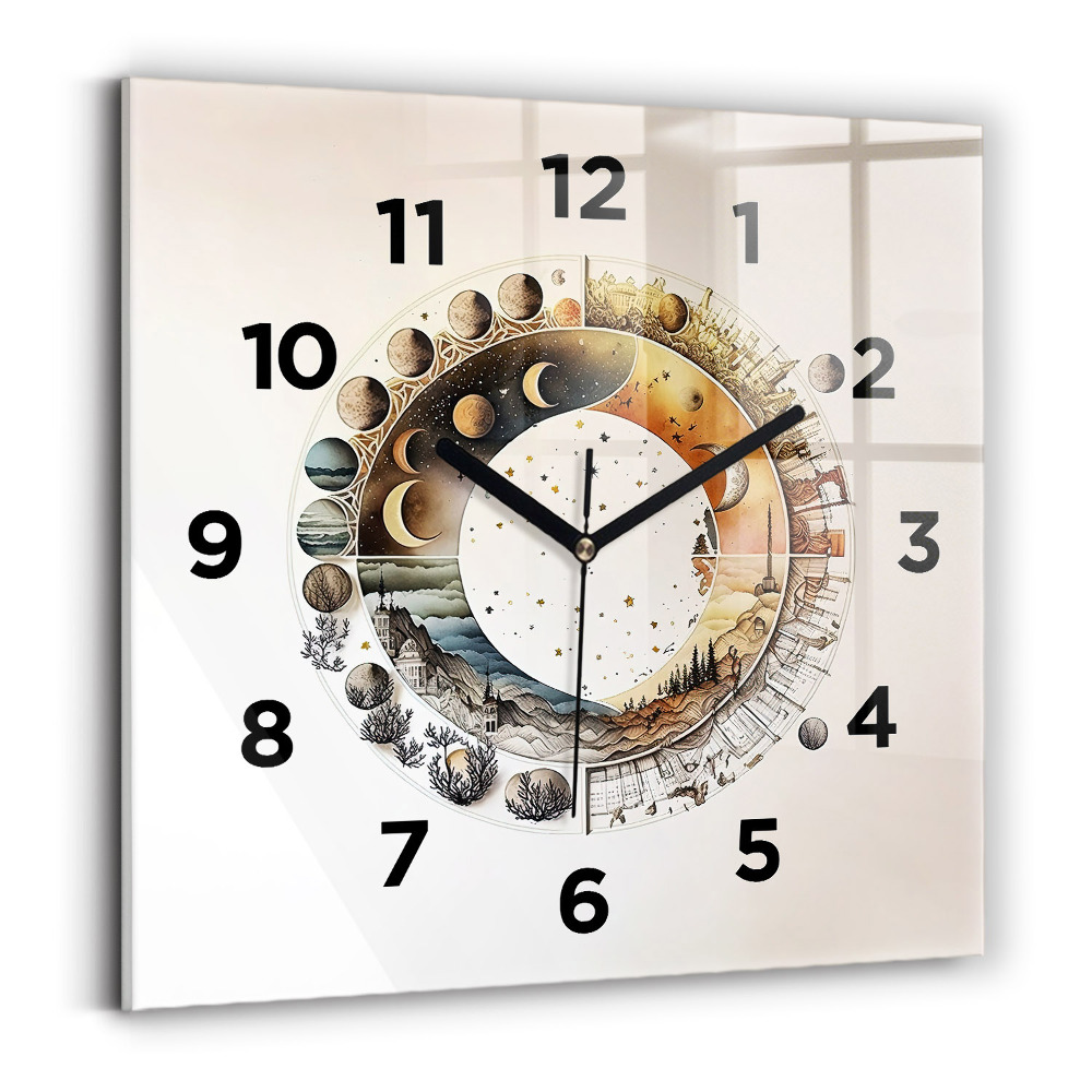 Horloge carrée en verre Horloge astronomique