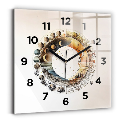 Horloge carrée en verre Horloge astronomique