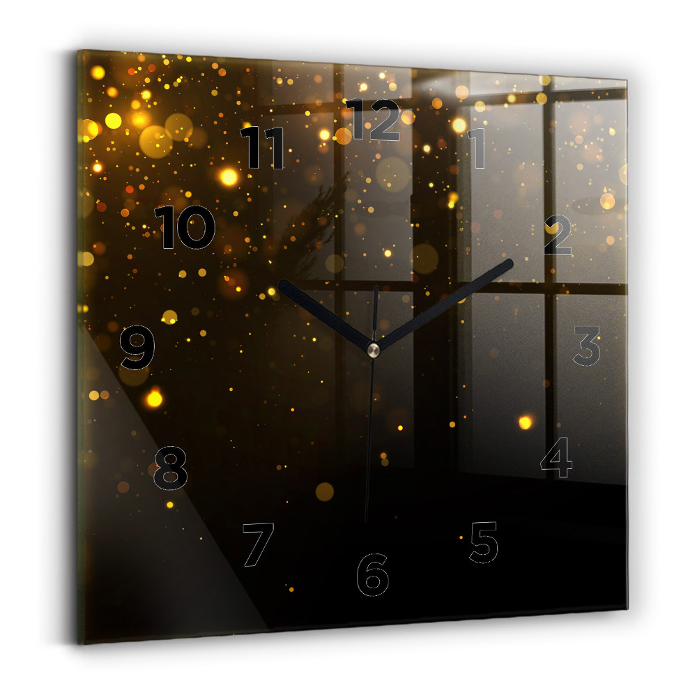 Pendule carrée en verre Pollen doré