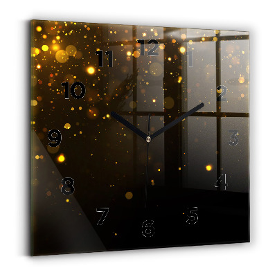 Pendule carrée en verre Pollen doré