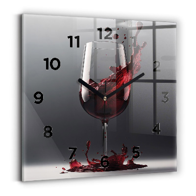 Pendule carrée en verre Lampe de vin rouge