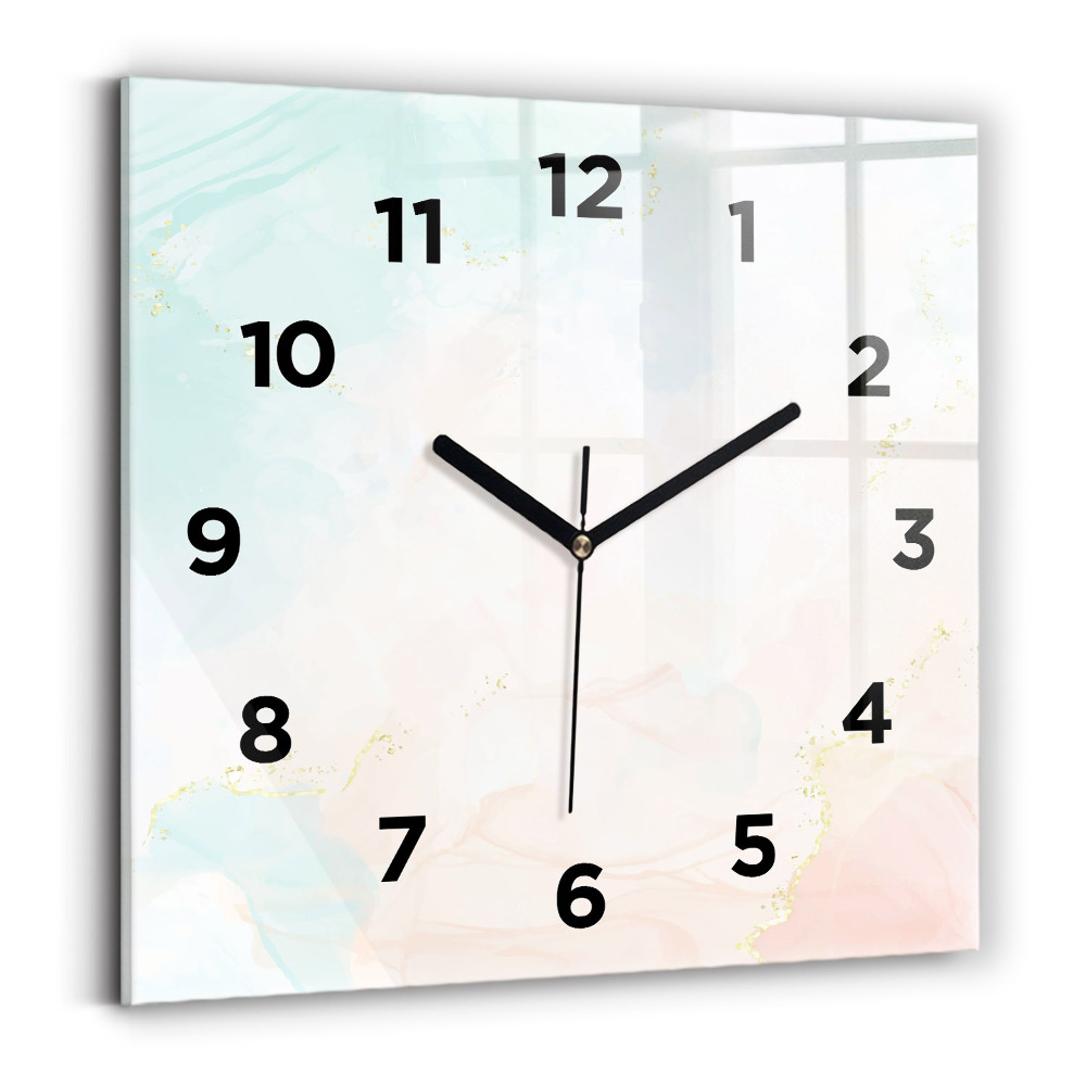 Pendule carrée en verre Marbre aquarelle