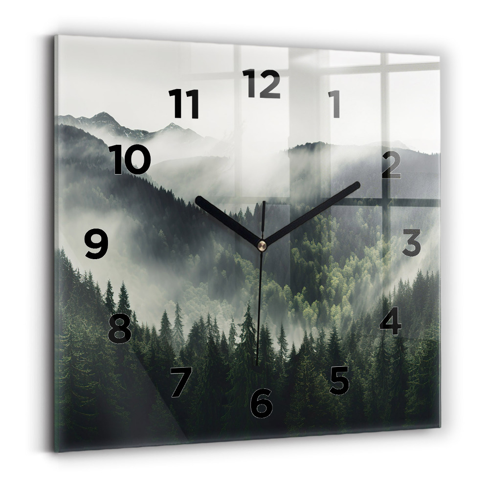 Horloge murale carrée Paysage de forêt