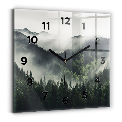 Horloge murale carrée Paysage de forêt