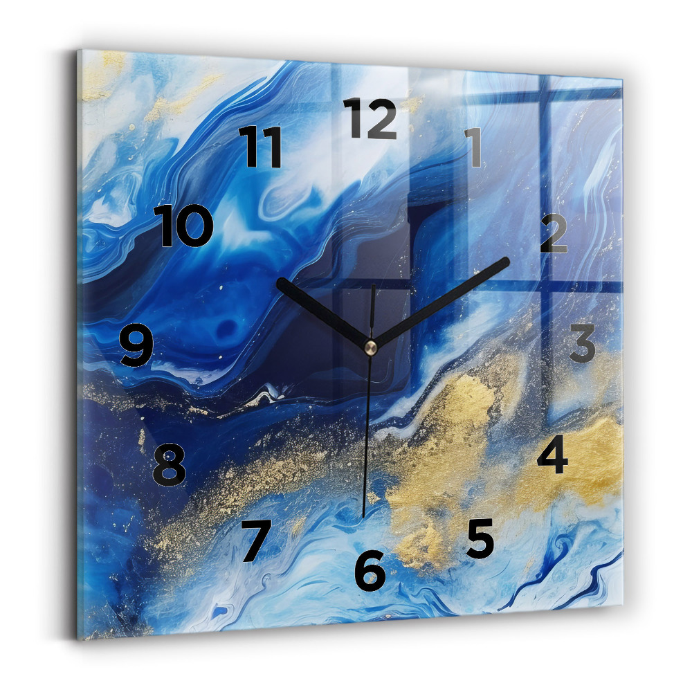 Horloge murale carrée Marbre bleu
