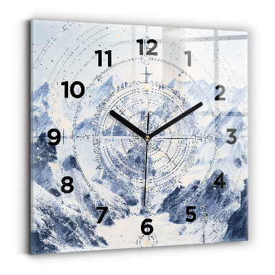 Horloge murale carrée Dessins bleus