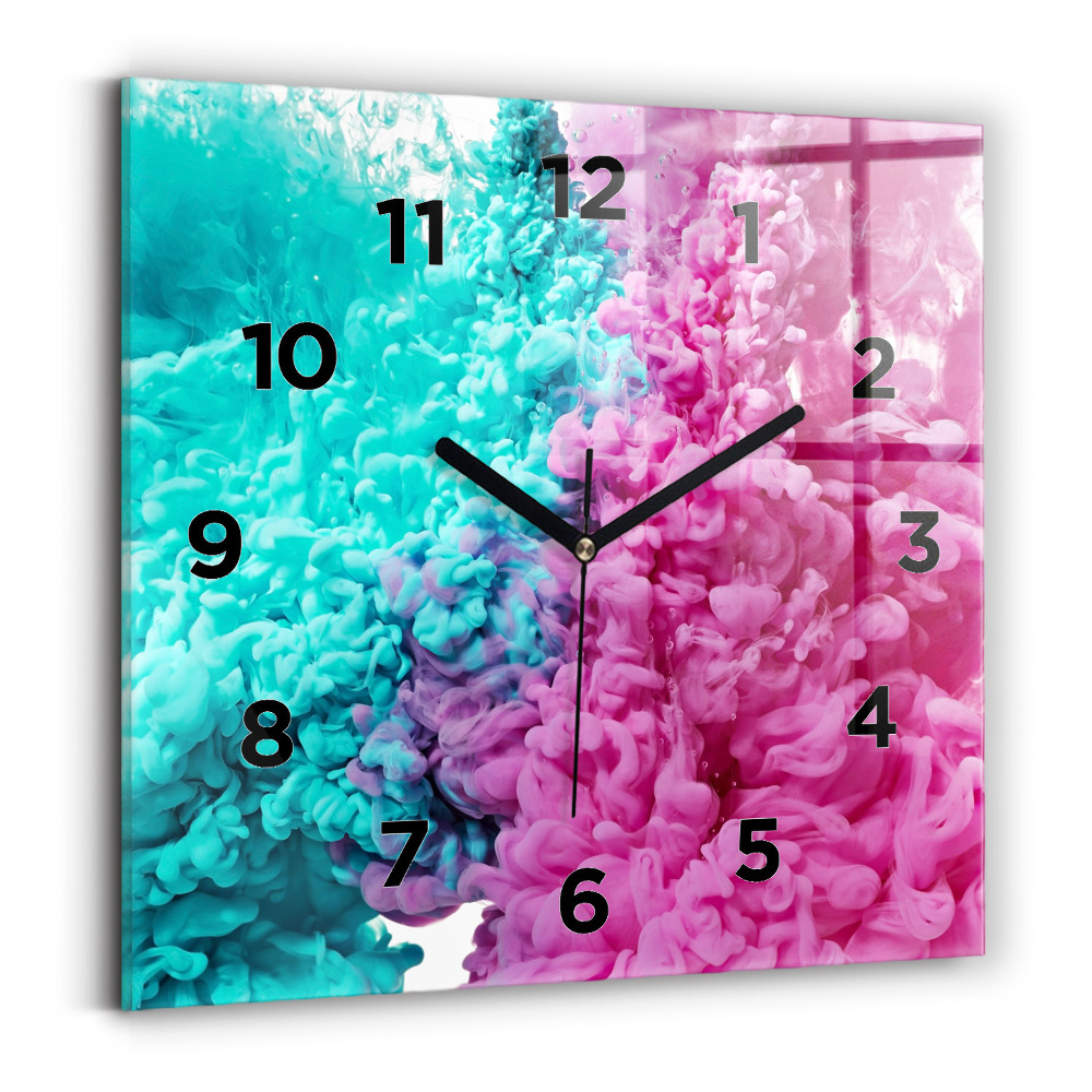 Pendule carrée en verre Art moderne - taches