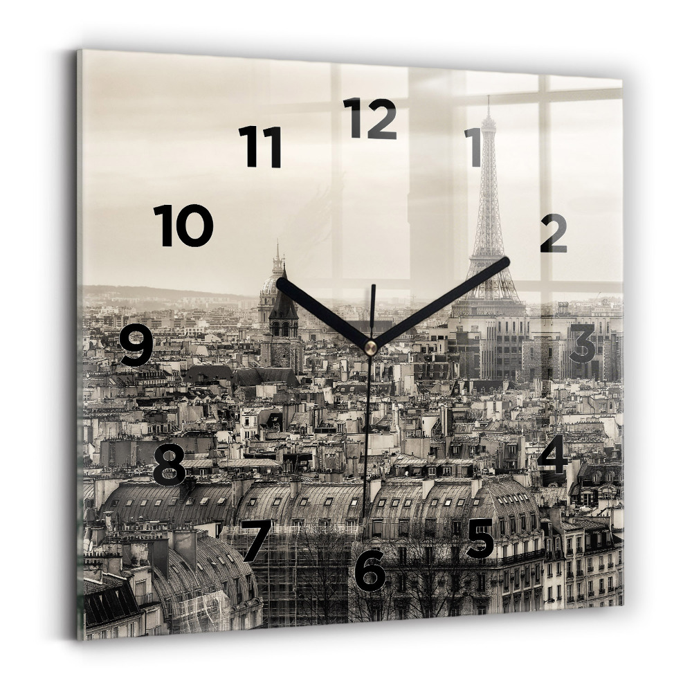 Horloge murale carrée Panorama de Paris