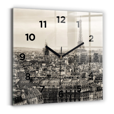 Horloge murale carrée Panorama de Paris