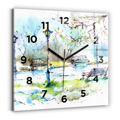 Horloge murale carrée Printemps pittoresque