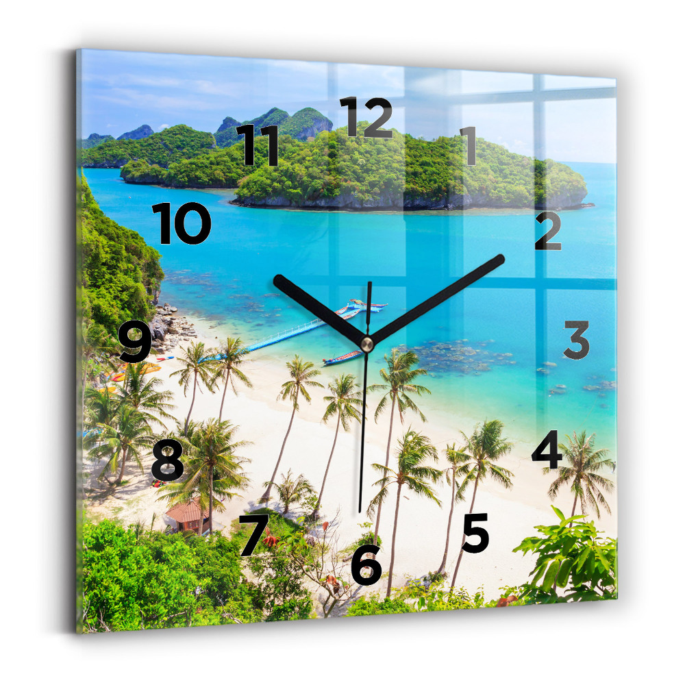 Pendule carrée en verre Parc national en Thaïlande