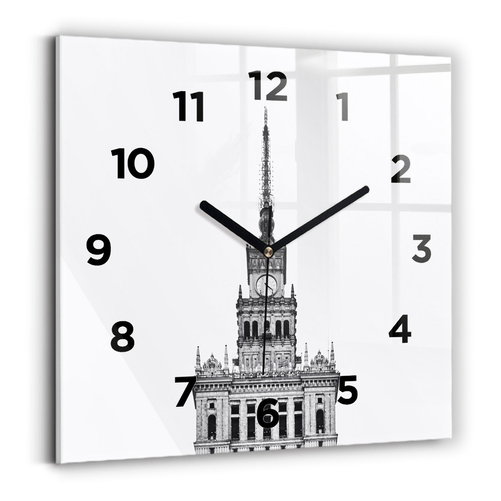 Horloge carrée en verre Palais de la culture et des sciences