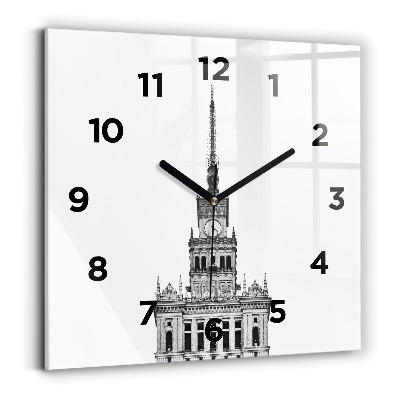 Horloge carrée en verre Palais de la culture et des sciences