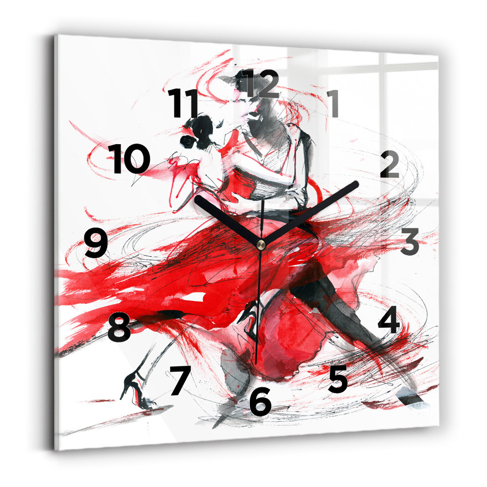 Horloge murale carrée Couple dansant