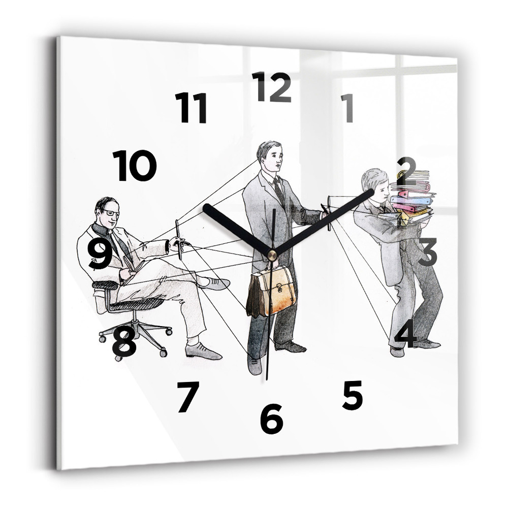 Pendule carrée en verre Personnages en marionnettes