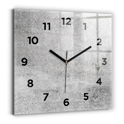 Pendule carrée en verre Mur brut