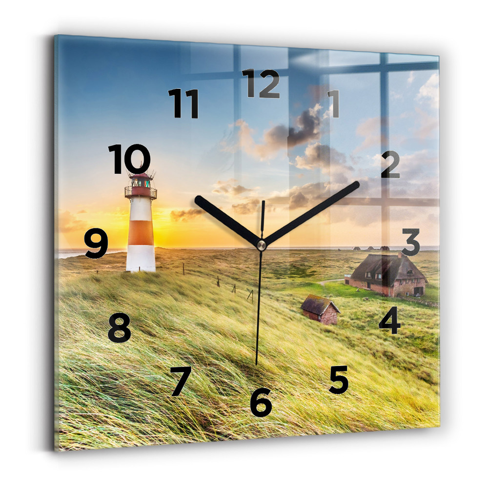 Horloge carrée en verre Phare