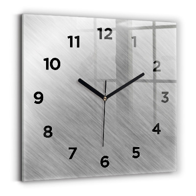 Pendule carrée en verre Mur en métal