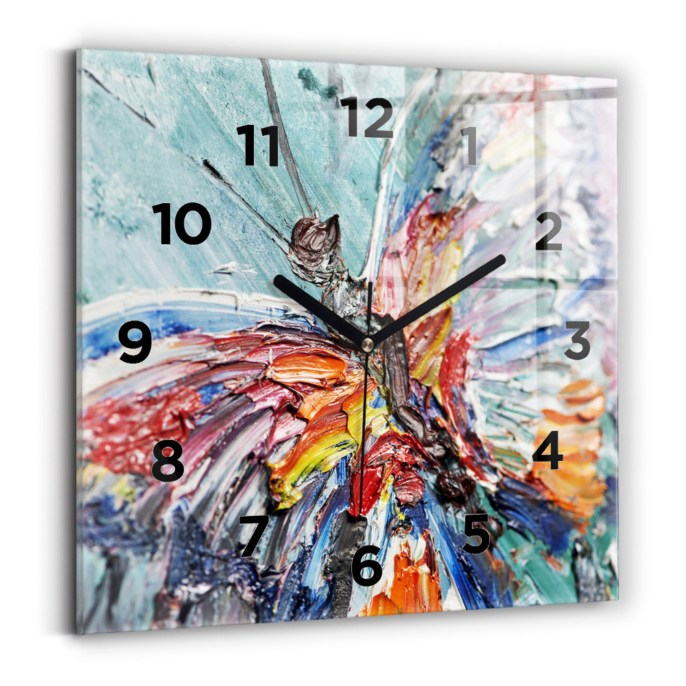 Horloge carrée en verre Fragment de peinture à l'huile