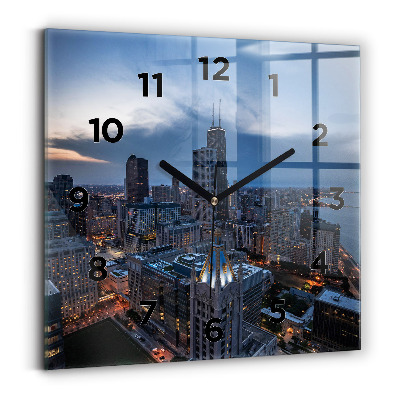 Pendule carrée en verre Photo de Chicago
