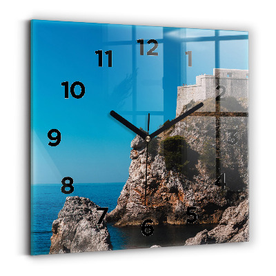 Horloge murale carrée Falaises de Dubrovnik