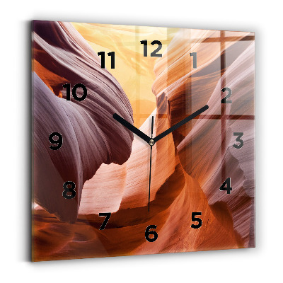 Horloge carrée en verre Canyon d'Antilope