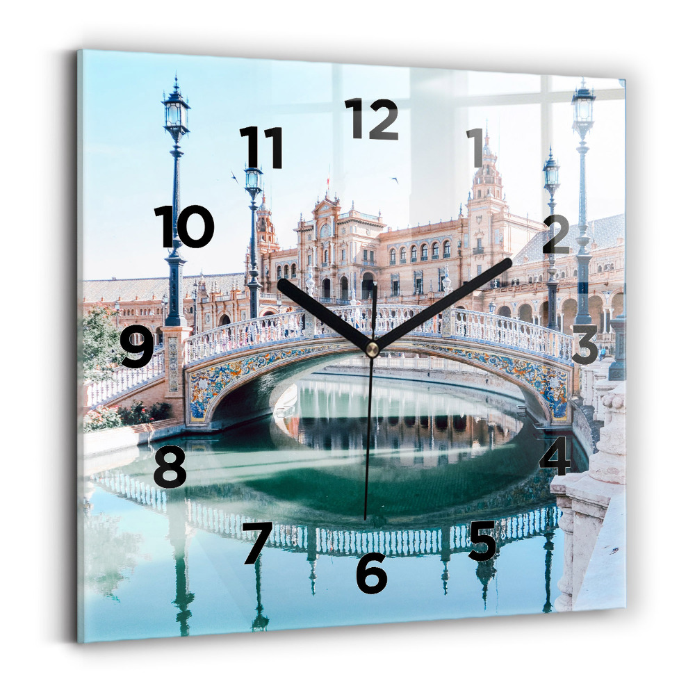 Pendule carrée en verre Place d'Espagne à Séville