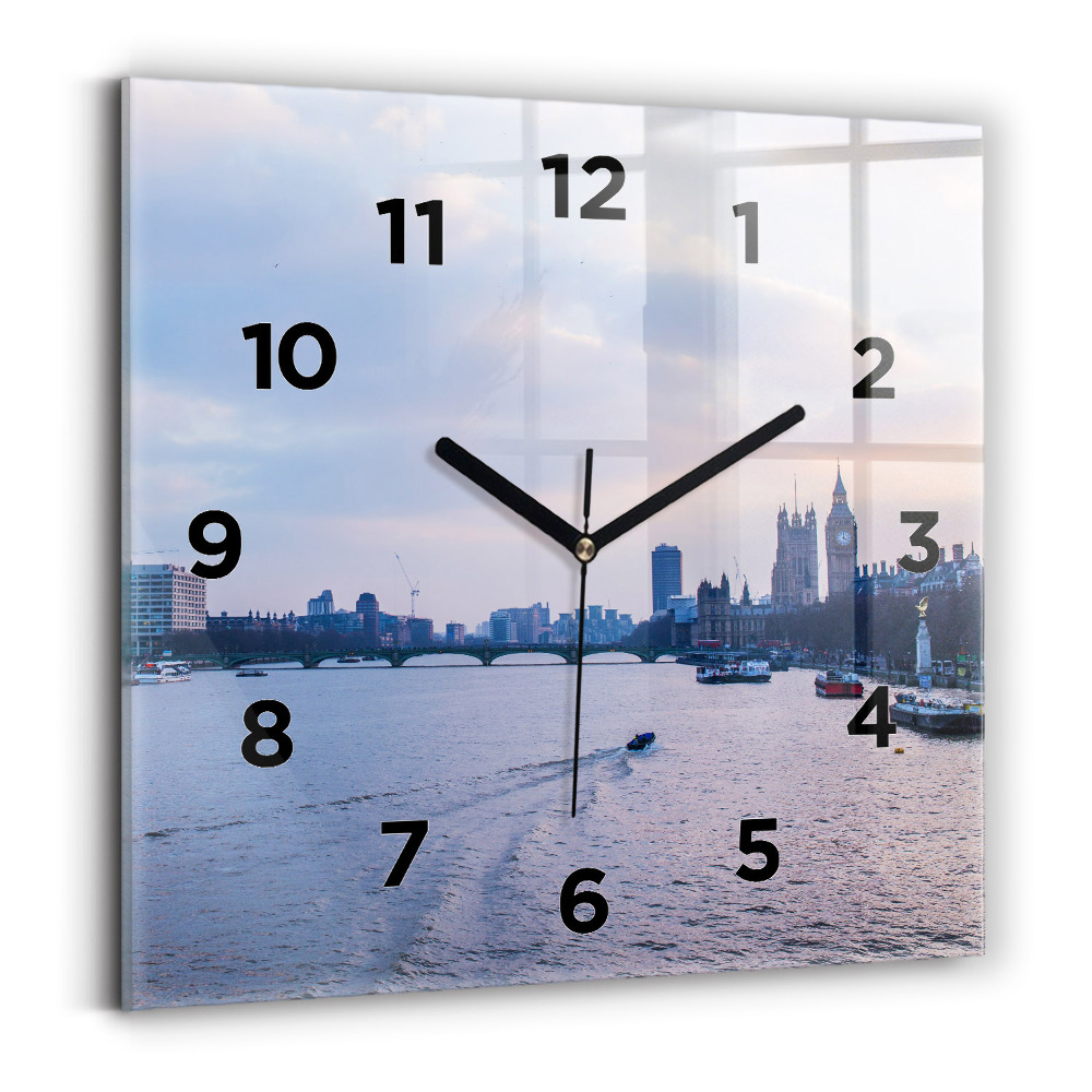 Pendule carrée en verre Panorama de la ville avec le London Eye