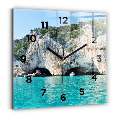 Horloge carrée en verre Grotte sous-marine