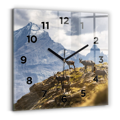 Horloge murale carrée Chèvre dans la vallée d'Aoste
