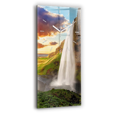 Horloge rectangulaire verticale Chute d'eau en Islande