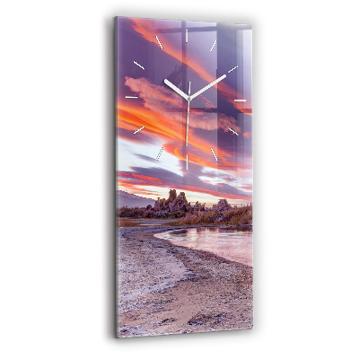 Horloge murale en verre rectangulaire Lever de soleil en Californie