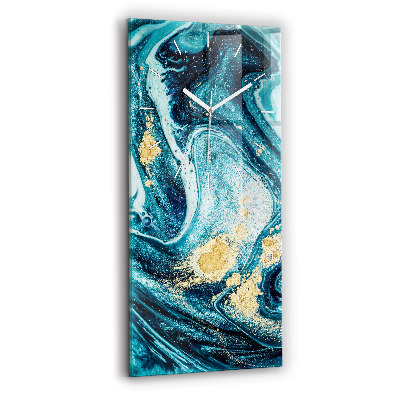 Horloge murale en verre rectangulaire Marbre abstrait