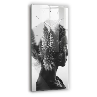 Horloge murale en verre rectangulaire Portrait d'une femme