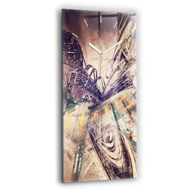 Horloge verticale en verre Mécanisme abstrait