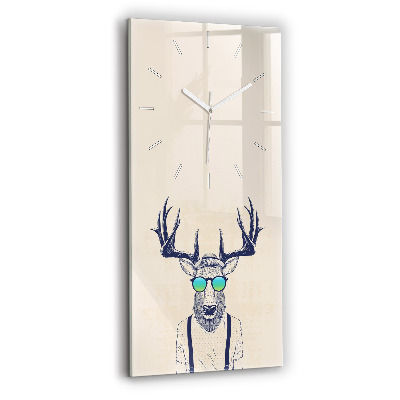 Horloge murale en verre rectangulaire Cerf abstrait