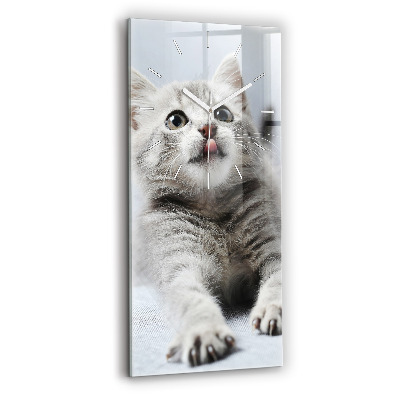 Horloge rectangulaire verticale Chat sur un canapé