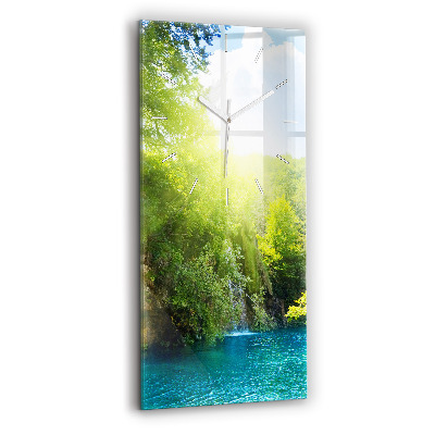 Horloge murale en verre rectangulaire Paysage de lagune