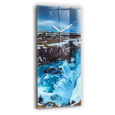 Horloge verticale en verre Chute d'eau de Gullfoss en Islande