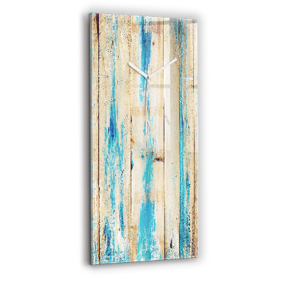 Horloge murale en verre rectangulaire Bois rayé