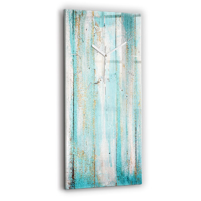 Horloge verticale en verre Planches bleues