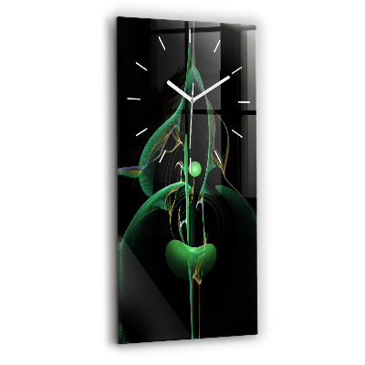 Horloge rectangulaire verticale Abstraction verte