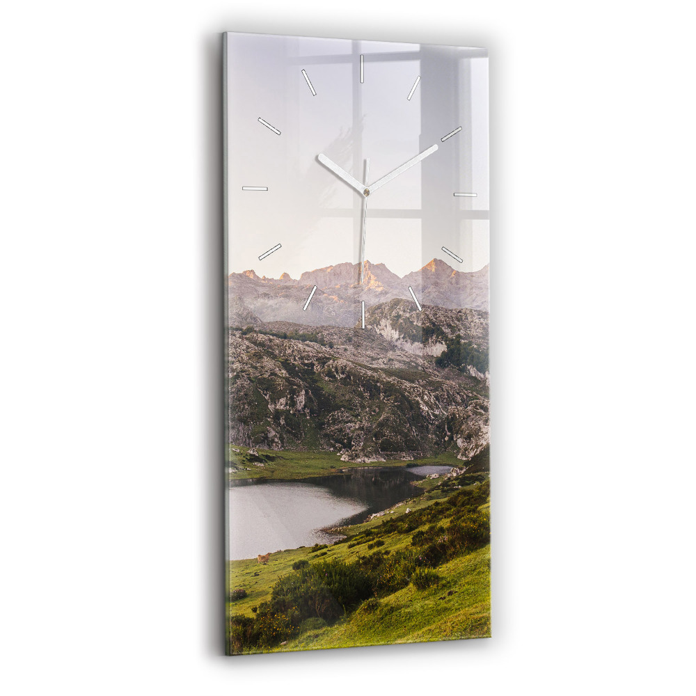 Horloge rectangulaire verticale Lac et montagnes des Pyrénées
