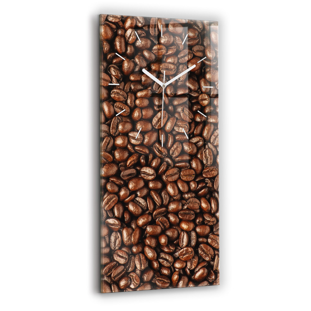 Horloge murale en verre rectangulaire Grains de café