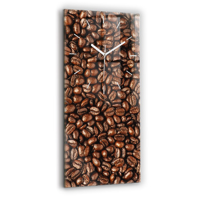 Horloge murale en verre rectangulaire Grains de café