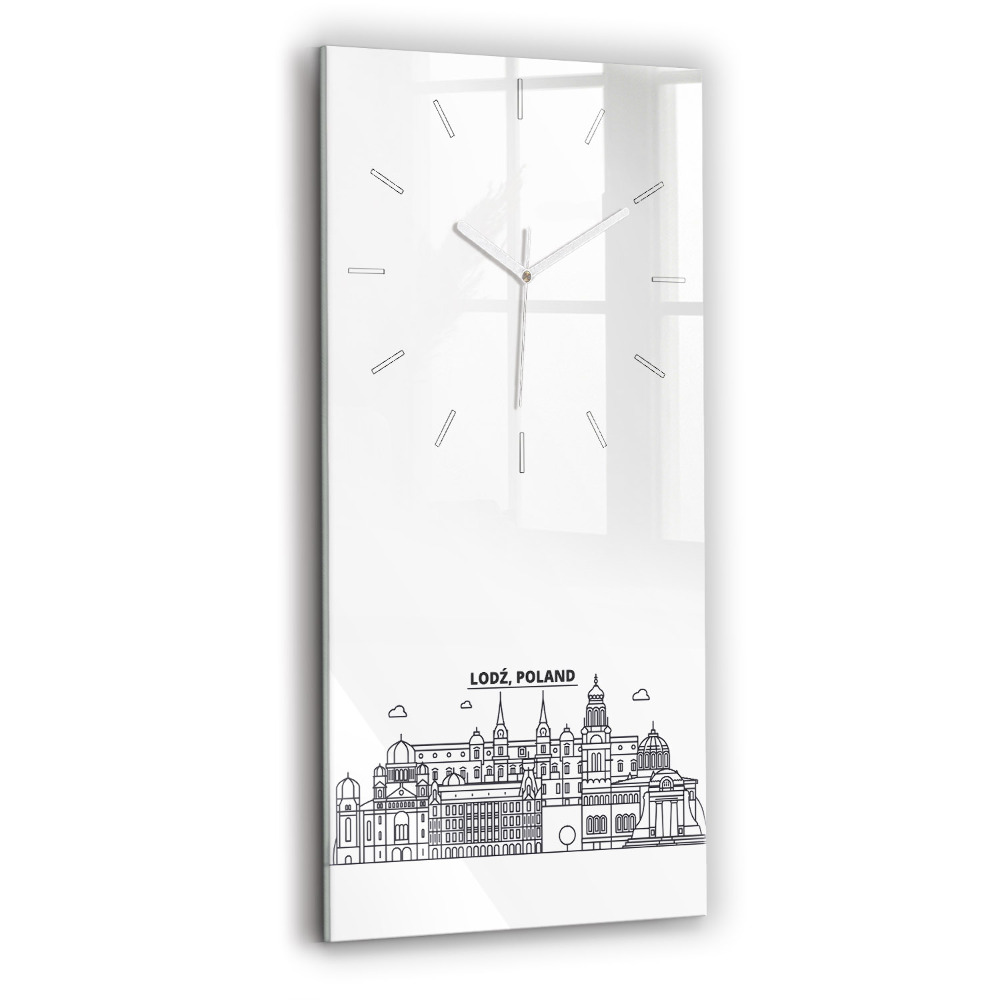 Horloge murale verticale Panorama de l'architecture de Łódź
