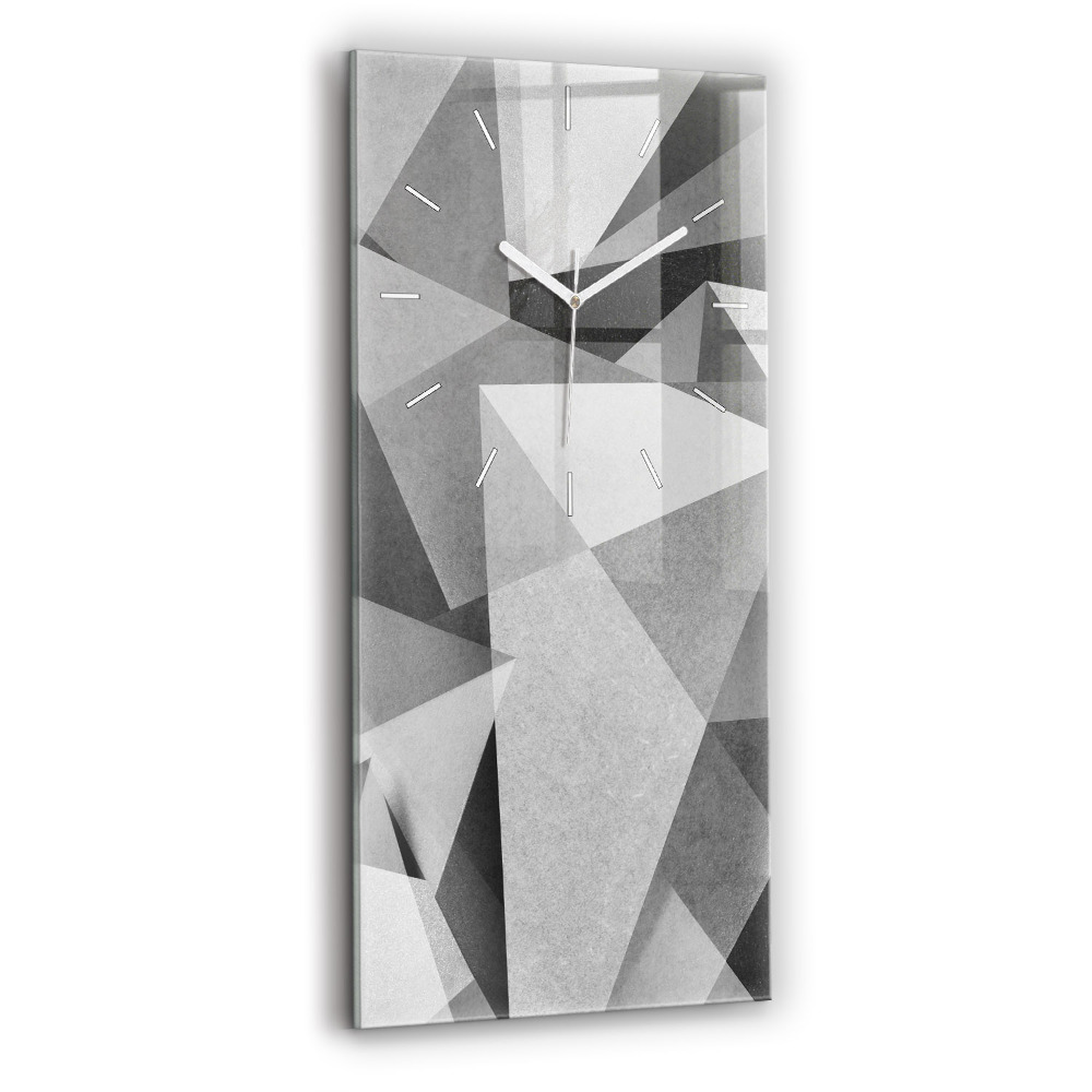Horloge rectangulaire verticale Abstraction géométrique grise